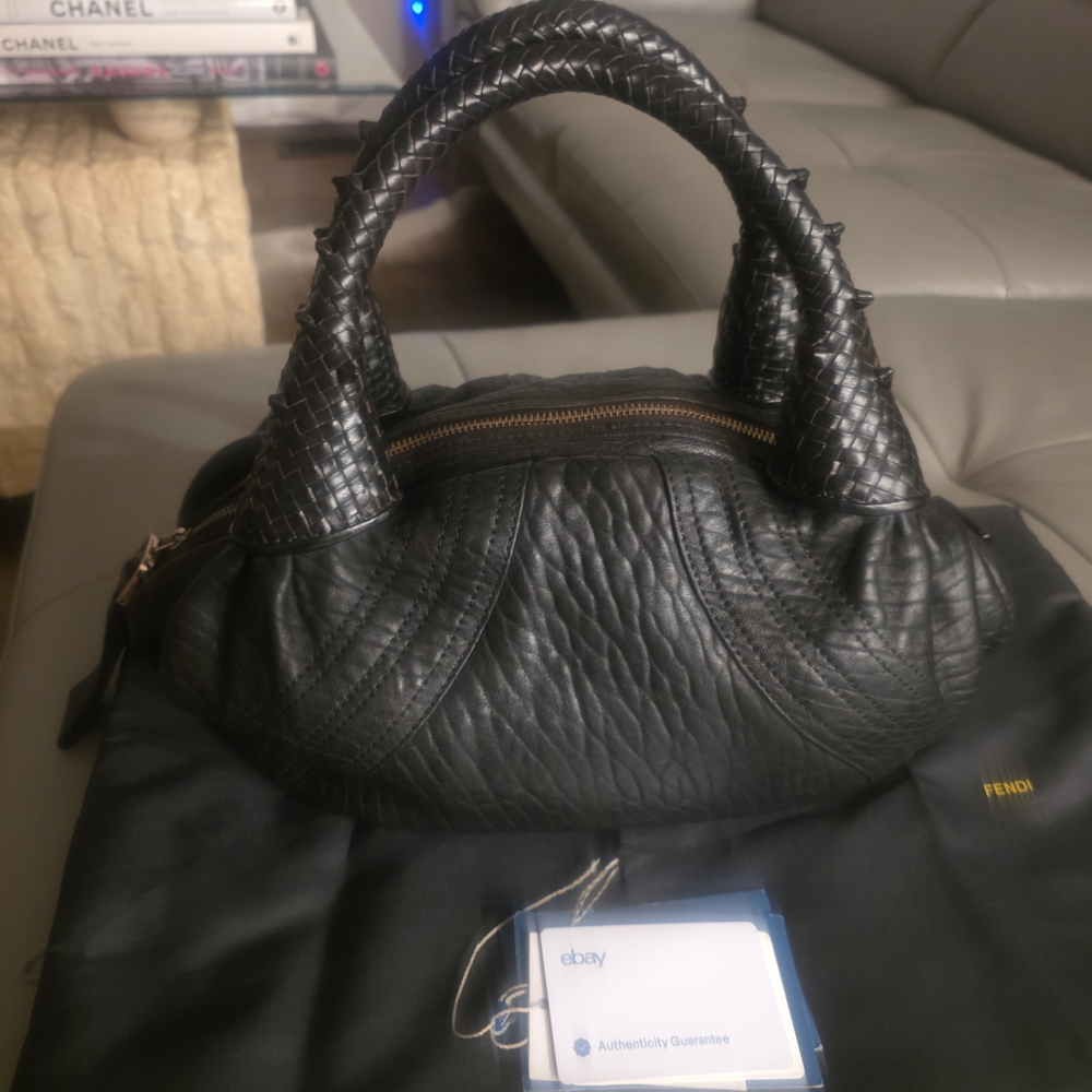 AUTHENTIC FENDI DARKEST BROWN MINI SPY HANDBAG.EUC.Very Rare Color/monogram Comb